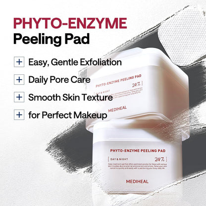 MEDIHEAL Phyto-Enzyme Peeling Pads - 100 Sheets (Facial Toner Pads)